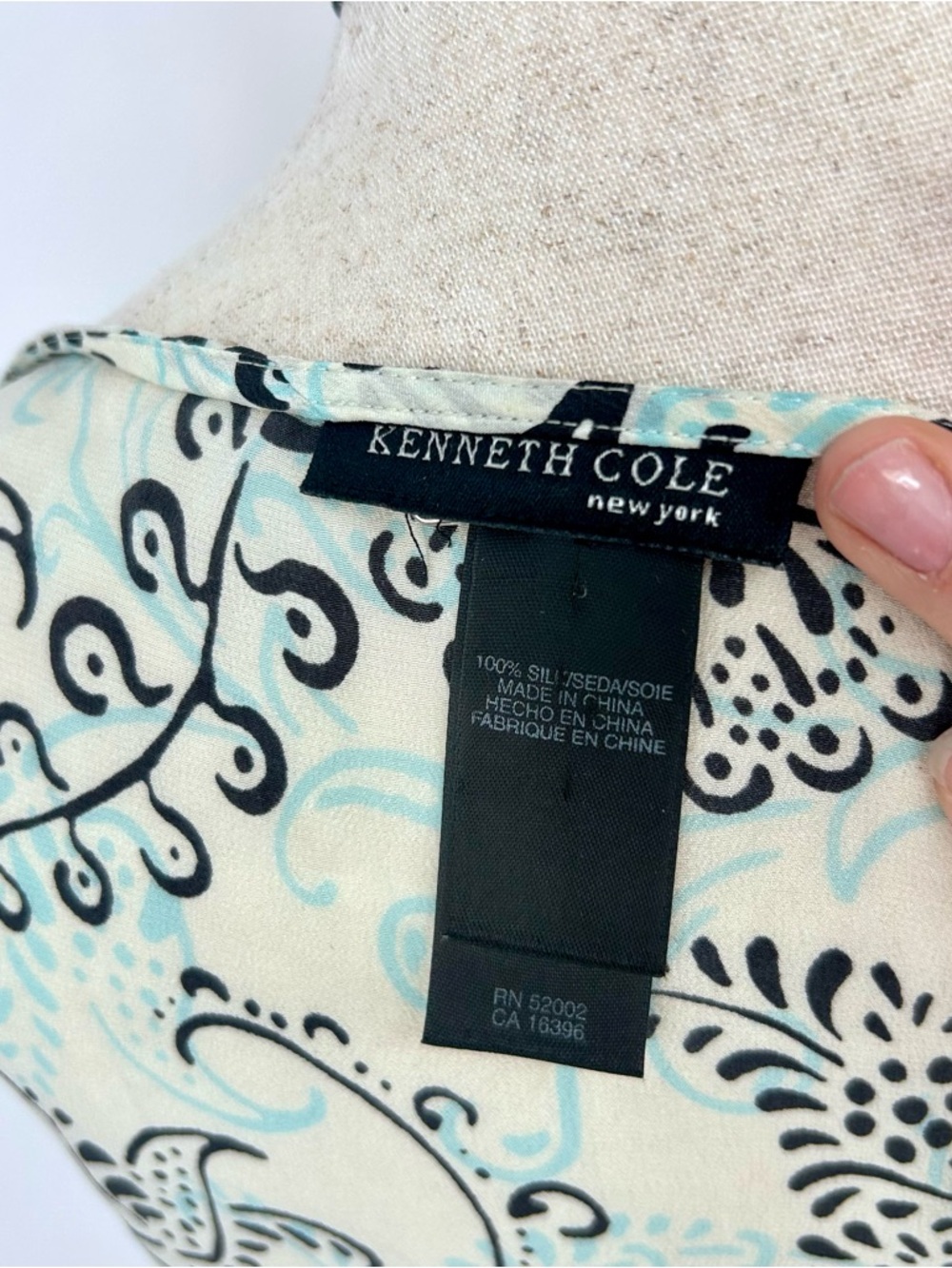 Kenneth Cole Silk Fairy Boho Top Y2K Coquette Princess Office Siren - Picture 7 of 7